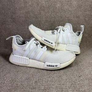 Adidas NMD R1 Womens 6 White Running Sneakers FW0432 Athleisure Gym Shoes
